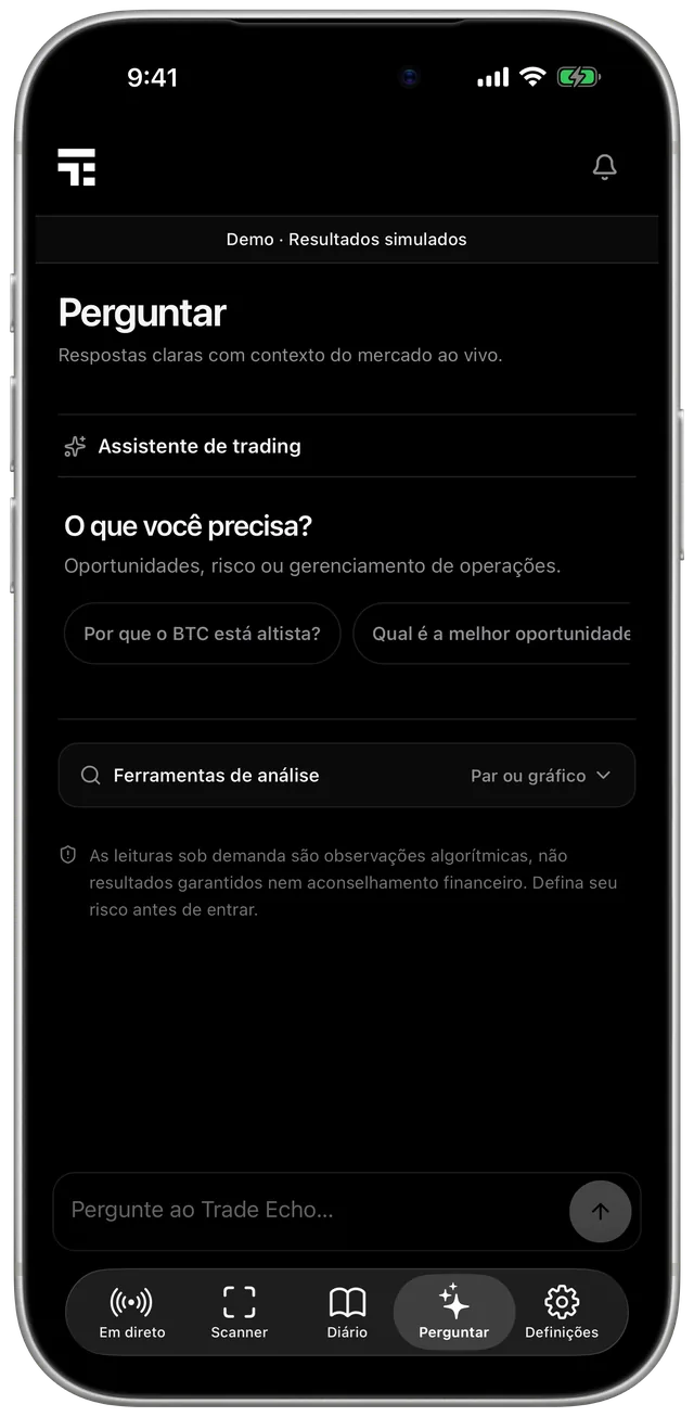 Pergunte ao Trade Echo: Pergunte o que quiser ao mercado.